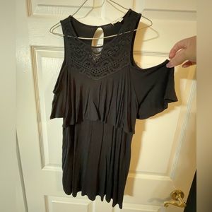 Lace top, cold shoulder shirt